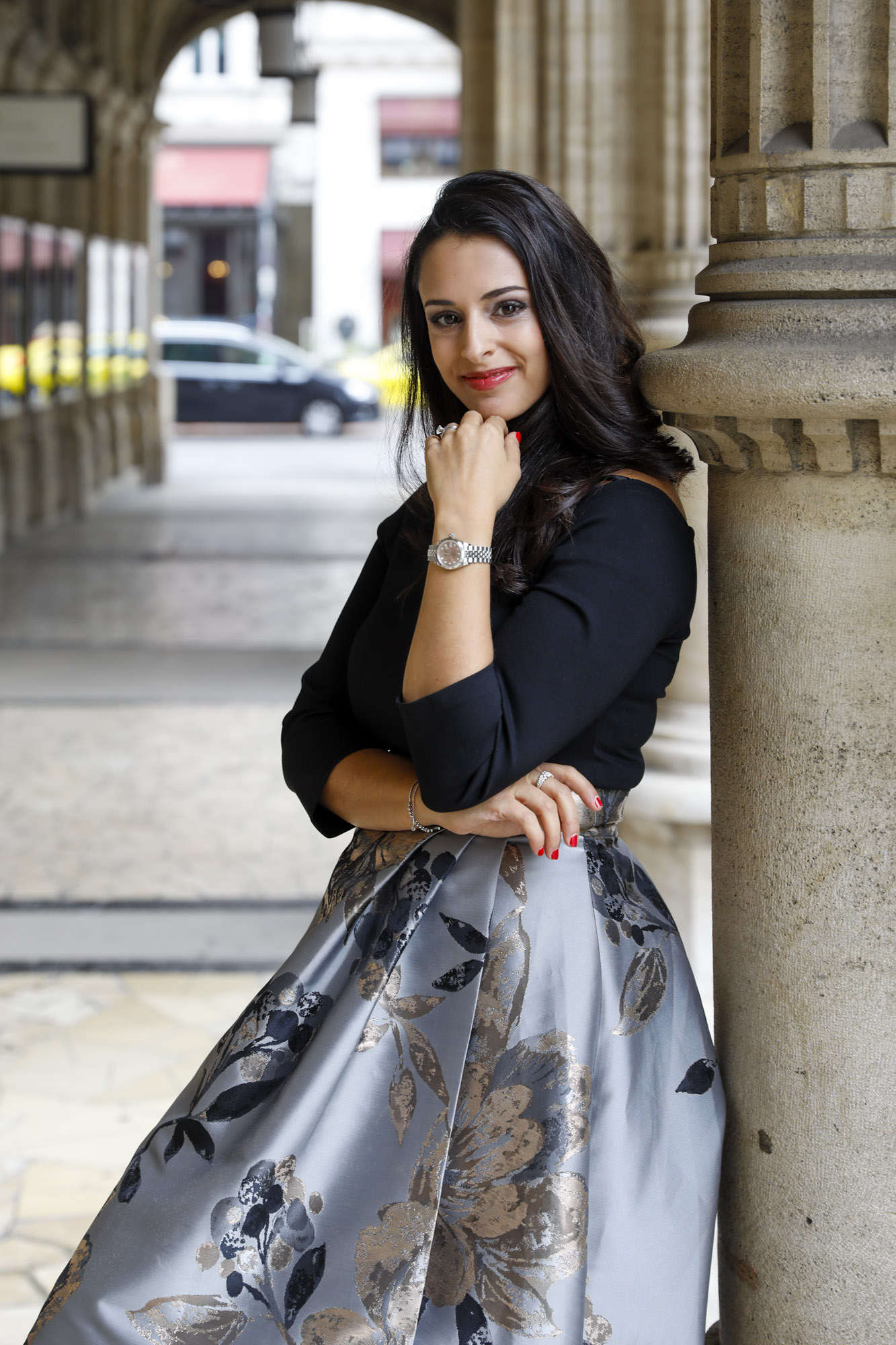 Hila Fahima outside the opera house, portrait by Guy Yechieli